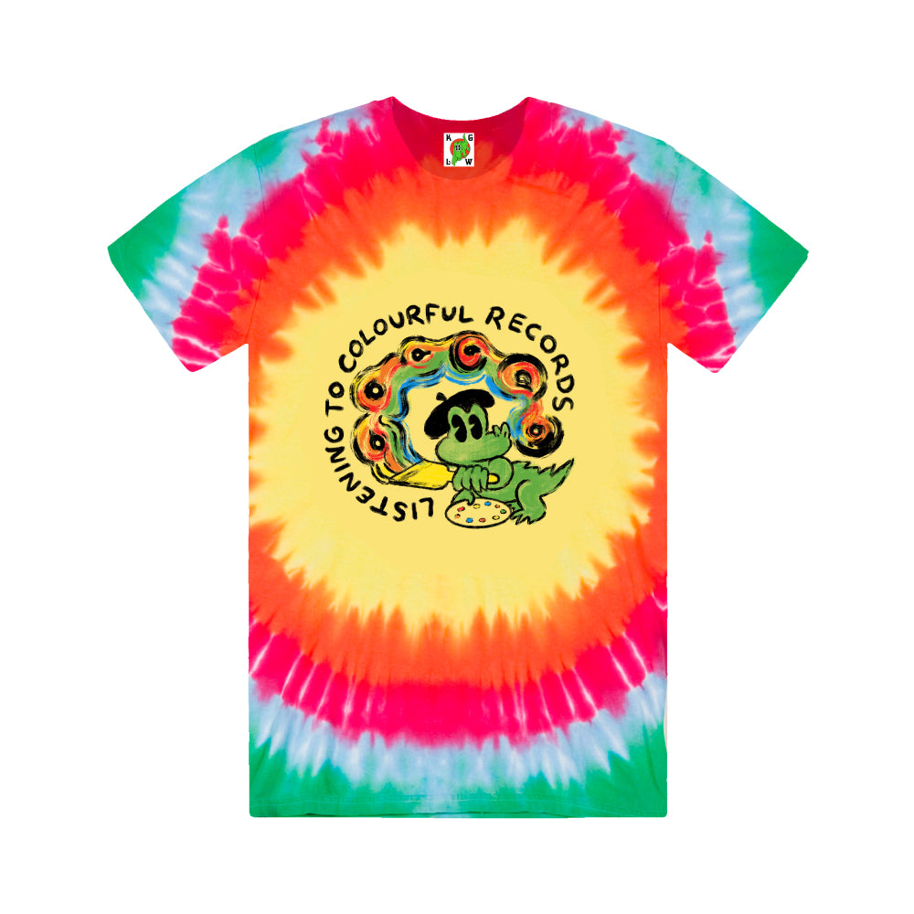 Listening To Colourful Records Tee Tie Dye