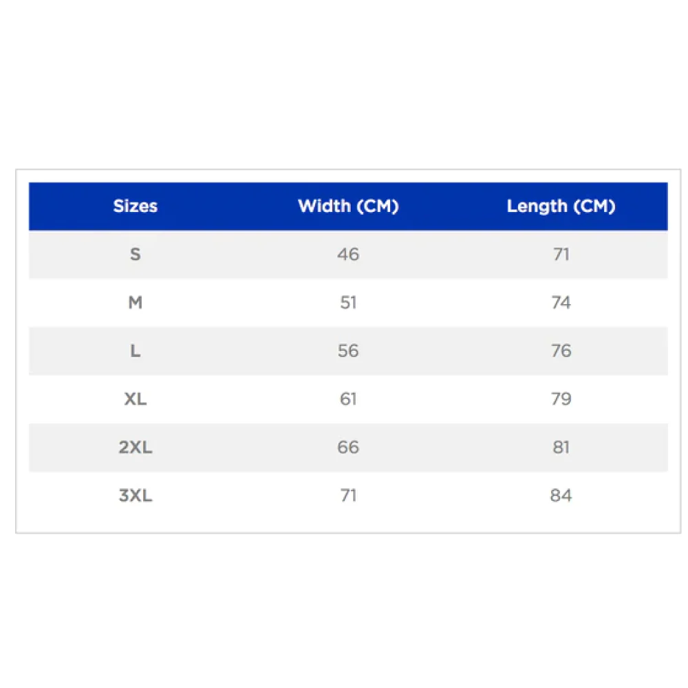 Shrimp Business Ghoul Tee Size Chart