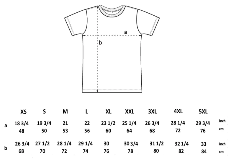 Omnium Circus Tee Size Chart